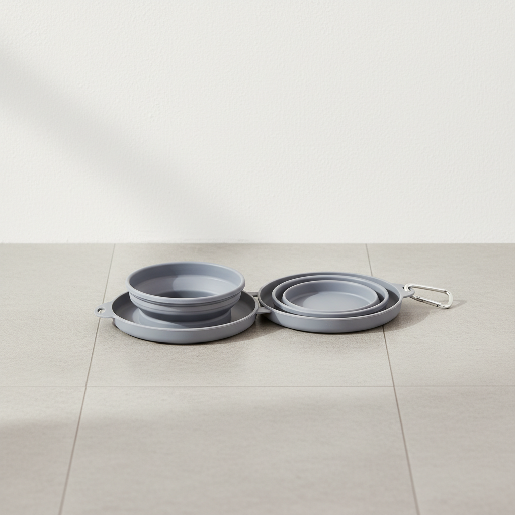 Foldable Double Pet Feeding Bowl